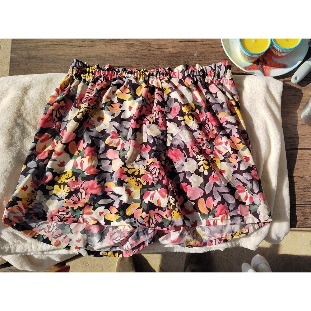 SHEIN Curve Floral Paperbag Waist Shorts Multi Color Plus Size 3XL Boho Casual